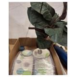 ARTIFICIAL FICUS TREE, PLATE/BOWL SET, MISC