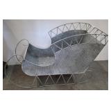 GALVANIZED METAL SLEIGH DECOR 24IN