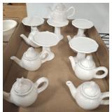 CERAMIC MINI TEA POTS, STANDS, MISC