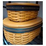 2 PC COVERED LONGABERGER BASKETS