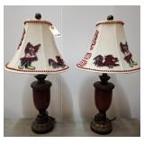 PAIR OF USC GAMECOCK LAMPS 24IN
