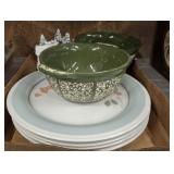 CHRISTMAS VILLAGE PIECE, TEMPTATIONS BOWLS,