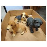 3 CERAMIC DOG FIGURINES
