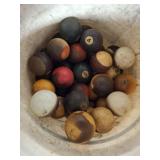 BUCKET OF BILLIARD BALLS