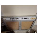 METAL BULLETIN BOARD WITH DOORS, 48X37