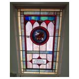 LEADED STAINED GLASS WINDOW * REMOVAL ON BUYER 27X