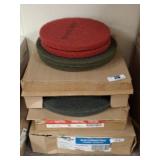 ASSORTED SIZED FLOOR CLEANING PADS