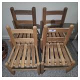4 PC LADDER BACK SLAT BOTTOM KIDS CHAIRS
