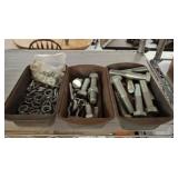TRAYS OF LOCK WASHERS AND LARGE BOLTS