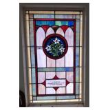 LEADED STAINED GLASS WINDOW * REMOVAL ON BUYER 27X