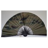 2 PC ORIENTAL DECORATIVE FANS 64IN SHOWS DAMAGE