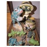 GROUP OF ASSORTED FROG Dï¿½COR, FIGURINES