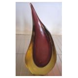 HAND BLOWN GROUND BOTTOM GLASS VASE