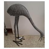 CAST ALUMINUM GARDEN CRANE 24 INCH TALL