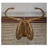 BRASS ICE TONGS ON WALL MOUNT 16 INCH