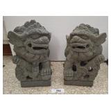 PAIR OF CONCRETE FOO DOGS 12X10