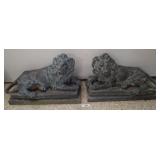 PAIR OF BRONZE LIONS