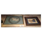 2 PC NEEDLE POINTS FRAMED, LARGEST 14X12