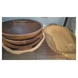 WOODEN DOUGH BOWLS, MISC SALAD BOWLS