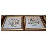 2 PC NEEDLE POINT PRINTS 16X16