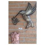 METAL HUMMINBIRD DECOR, TERRACOTTA MSK TYPE