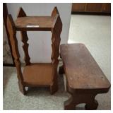 PRIMITVE BENCH, WOODEN ACCENT TABLE