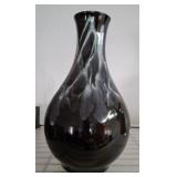 BLACK LACQUER VASE 12 INCH