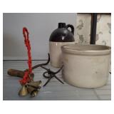 HAY HOOK, GRAPPLING HOOK, WHISKEY JUG, CROCK