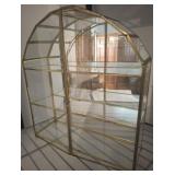 BRASS AND GLASS MIRRORED TABLE TOP CURIO