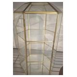 BRASS AND GLASS MIRRORED TABLE TOP CURIO