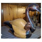 WOODEN GOOSE AND DUCK DECOY
