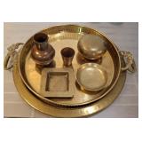 BRASS SERVING TRAYS, AND Dï¿½COR