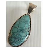 STERLING AND TURQUIOSE PENDANT 925CHINA