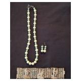 PEARL STYLE NECKLACE, CUFF BRACELET