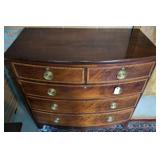 INLAID FLAME MAHOGANY 4 DRAWER CHEST