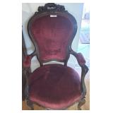 ANITQUE UPHOLSTERED VICTORIAN ARM CHAIR