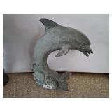 BRONZE DOLPHIN FOUNTAIN FIGURE 14X18