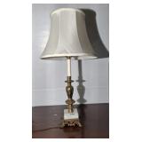 MARBLE AND CAST BASE LAMPN 24 INCH