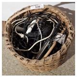 SPLIT OAK BASKET CONTENTS HAIR CARE ACCESSORIES