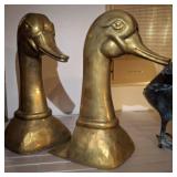 10 IN BRASS DUCK HEAD BOOK ENDS