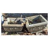 2 PC CONCRETE PLANTERS 14X14X9
