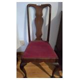 ANTIQUE QUEEN ANN CHAIR UPHOLSTERED SEAT