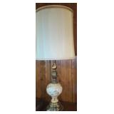 MID CENTURY LAMP CERAMIC AND METAL