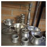 ASSORTED PEWTER SERVING PCS