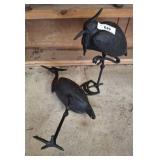 CAST METAL BIRD DECOR 19IN