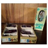 ORIENTAL FIGURINE AND STANDS