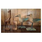 WOODEN CARVED SHORE BIRDS