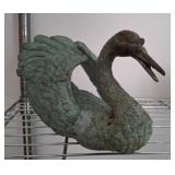 BRONZE CRANE STATUE 10 INCH LONG