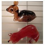 LANGHAM GLASS PAPER WEIGHTS FOX AND FAWN