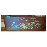ORIENTAL HANGING WOODEN PANEL WITH MOTHER OF PEARL